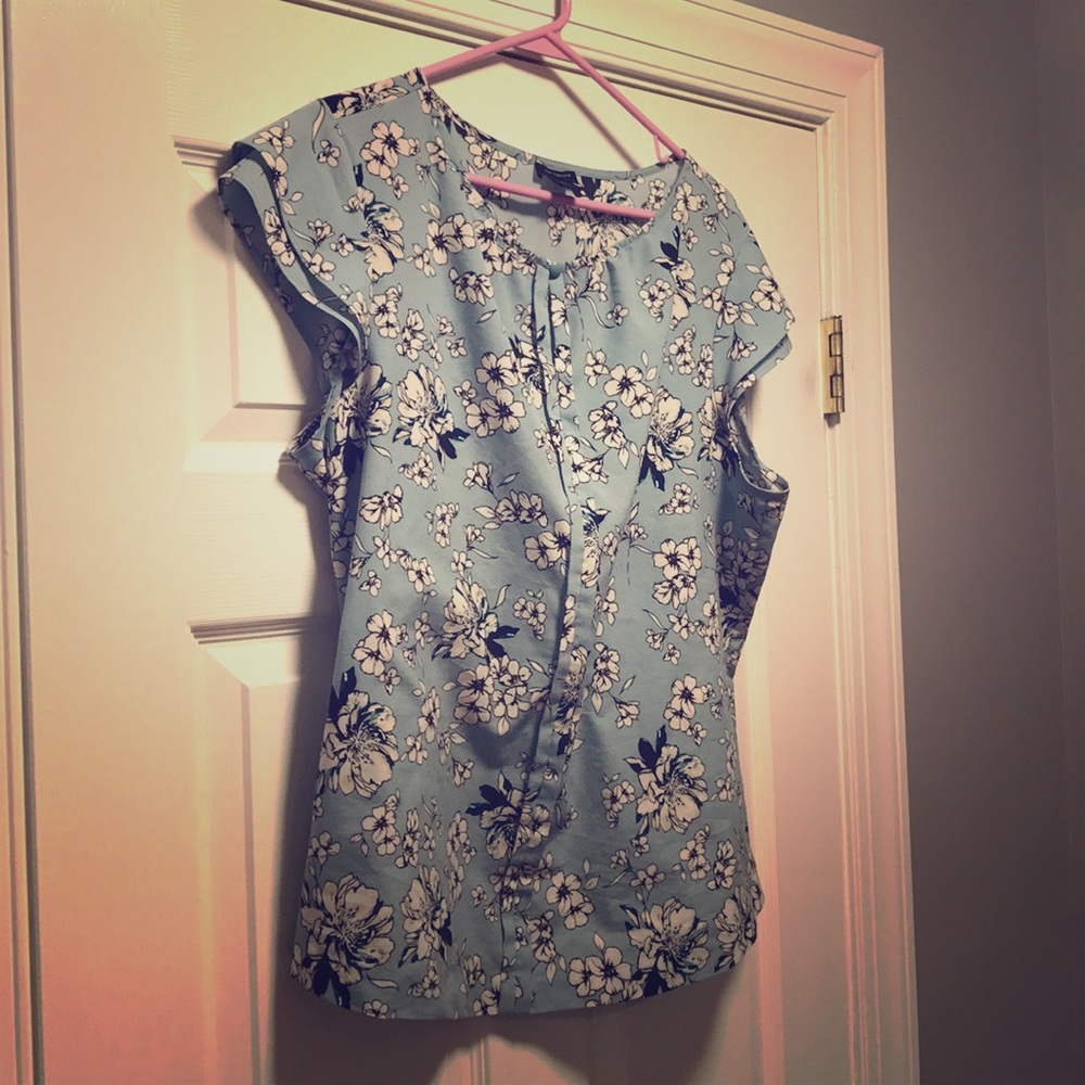 Ann Taylor XL blue blouse